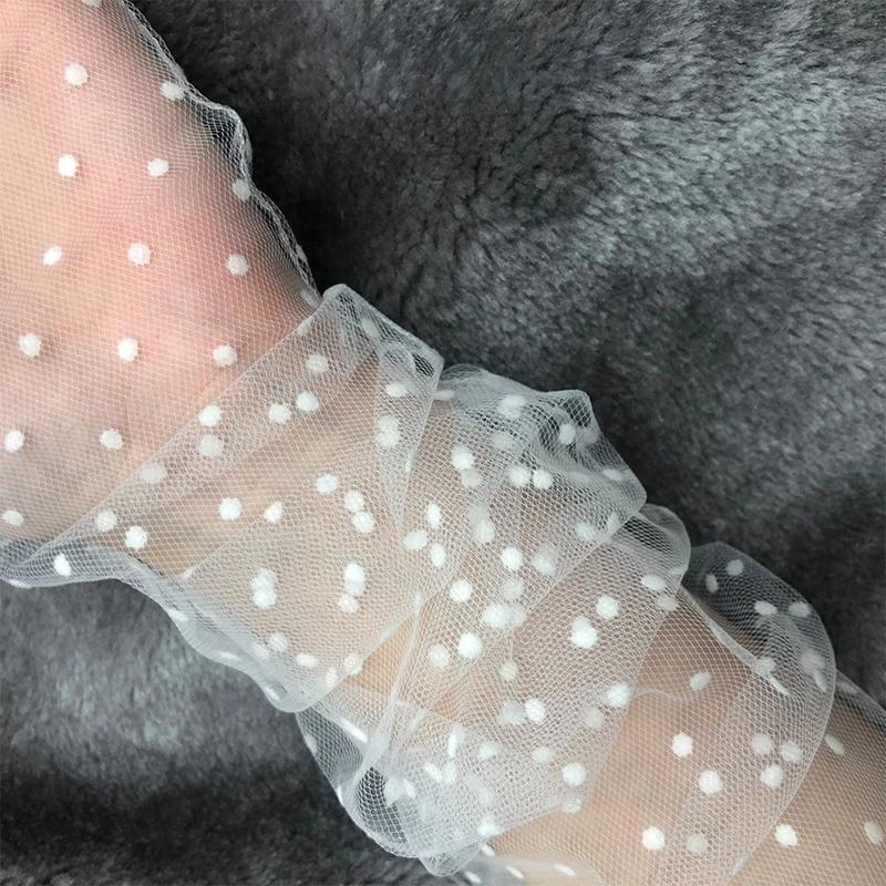 Women Sexy Lace Black Gloves Gauze Wavy Dot Mittens Fashion Sunscreen Breathable Bridal Wedding Etiquette Long Fishnet Gloves