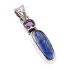 Natural Kyanite,Pink Amethyst 925 Solid Sterling Silver Gift Pendant 1.50" i1i64