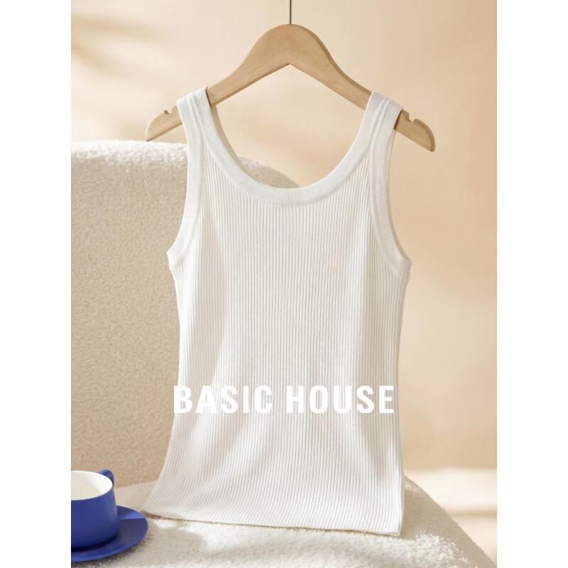 Basic House Women s Slim Fit U-Neck Knit Camisole One Size