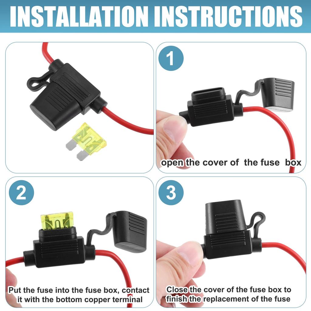 uxcell Inline Fuse Holder Convoy ATC Blade Style with 8pcs