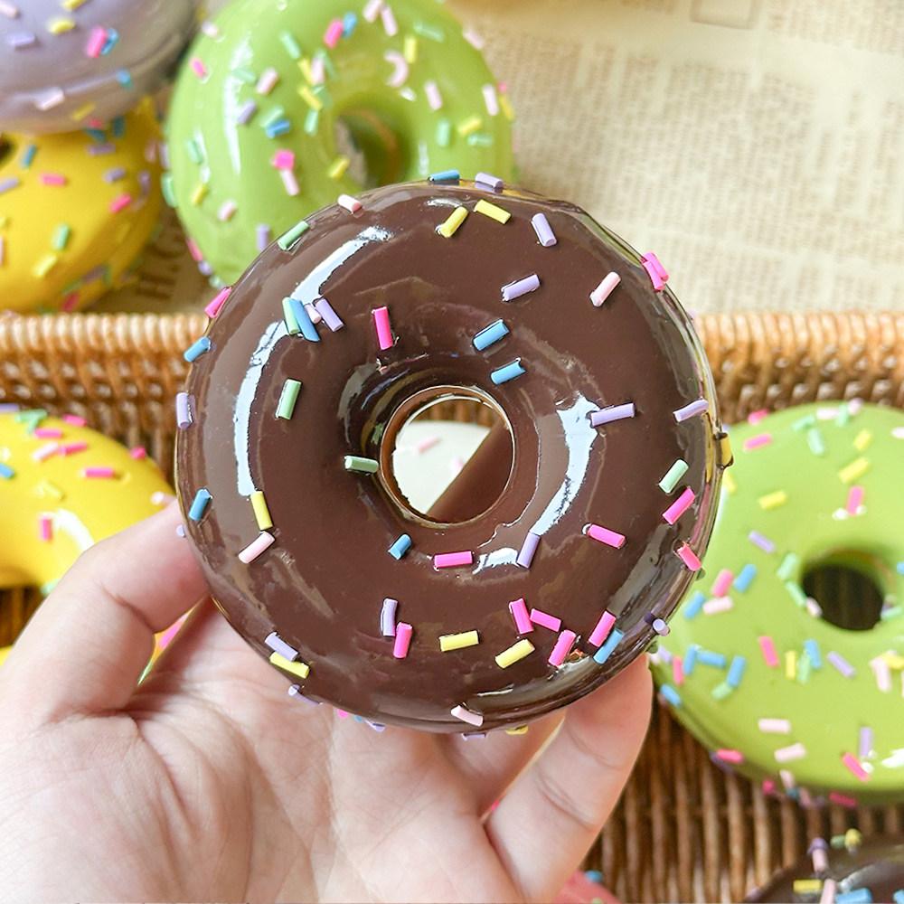 

2PCS Simulation Donut Fake Cake Bread Model Dessert Baking Shop Display Props Ornament Baby Shower Wedding Party Dessert Decor 3.6X8.5cm