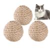 5PCS Pet Cats Sounding Ball Interactive Natural Handmade Sisal Cat Scratching Ball Make Sounds Cat Toy Home Kitten Ball Toys