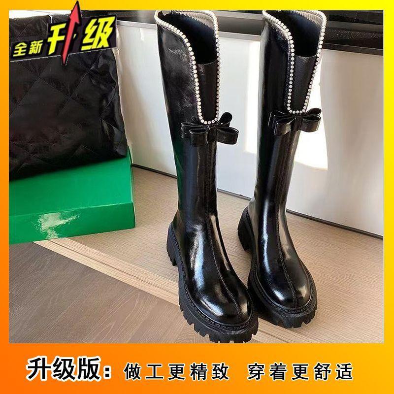 

2025 осень и зима новый нишевый дизайн длинные сапоги женские модные универсальные и удобные на толстой подошве ботинки Мартин высокие сапоги дети 35