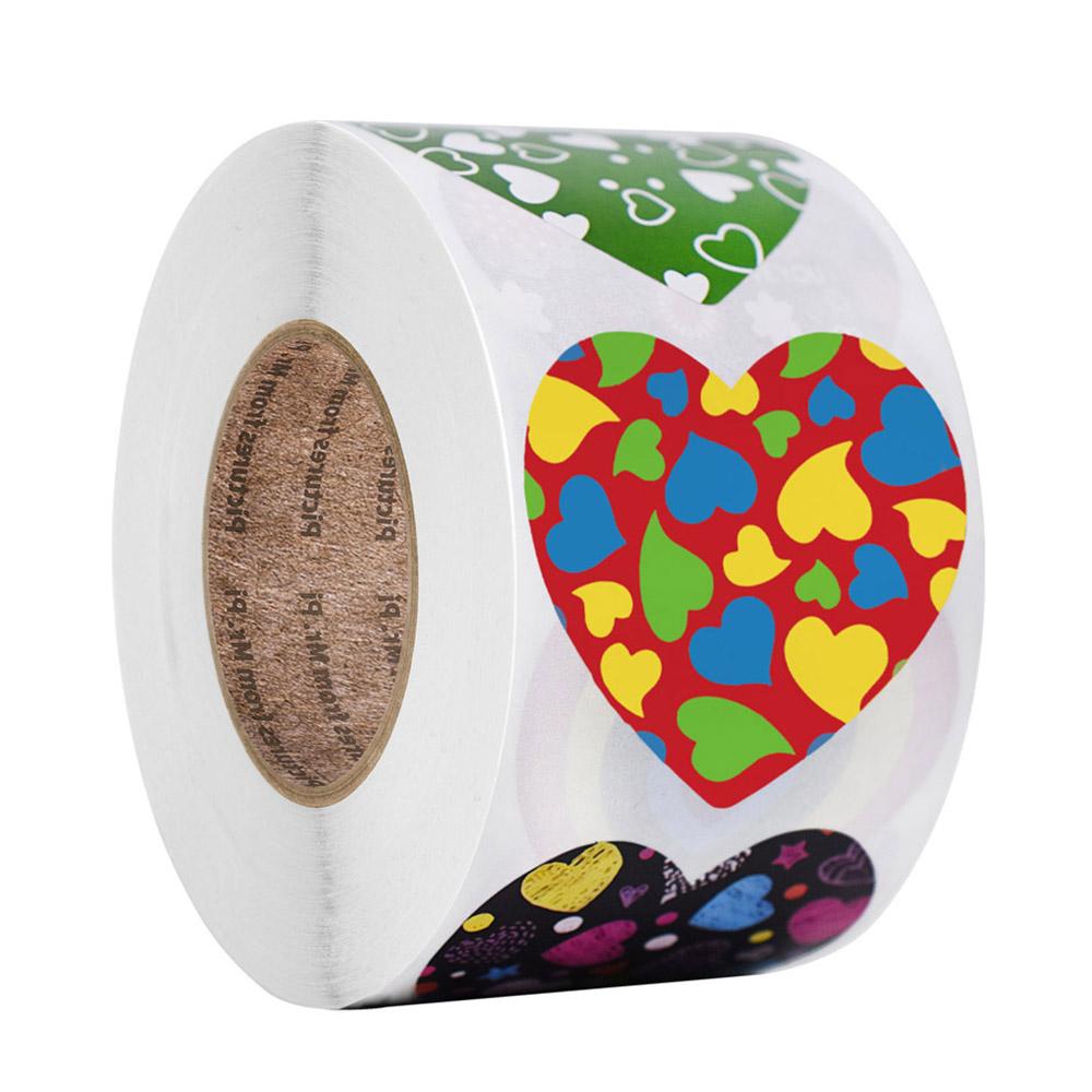 50-500pcs Red Heart Shape Labels Valentine's Day Paper Packaging Sticker Candy Dragee Bag Gift Box Packing Bag Wedding