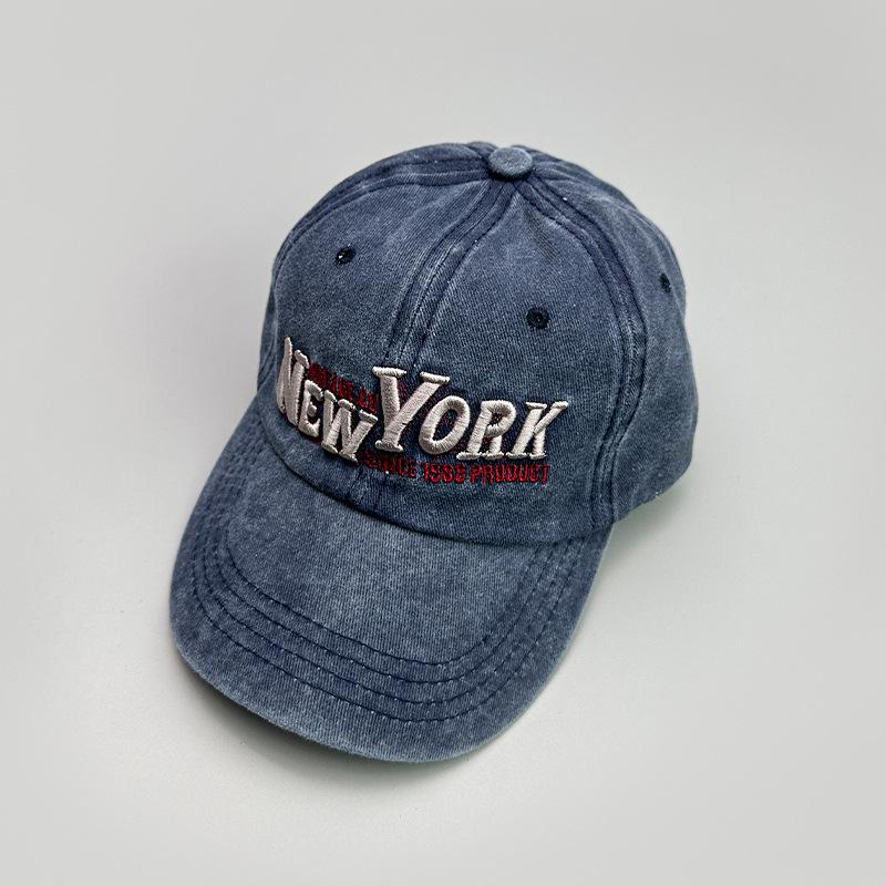 Embroidery Letter Wide Brim Baseball Cap Men And Women American Retro Retro Sunshade Fashion Cap