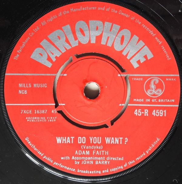 

7-дюймовая пластинка ADAM FAITH - Что ты хочешь 45R4591 Parlophone 1960 UK Rock б/у