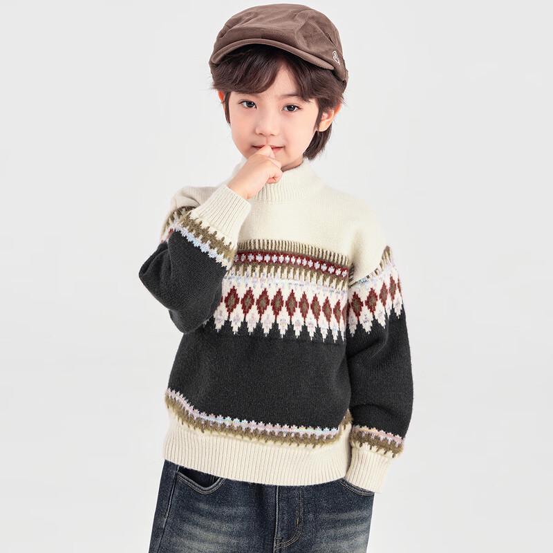 Kids' Retro Fair Isle Color-Block Sweater