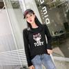 New Autumn T-shirt Women's Loose Cartoon Printed Long-sleeved Top Student Top Base Shirt