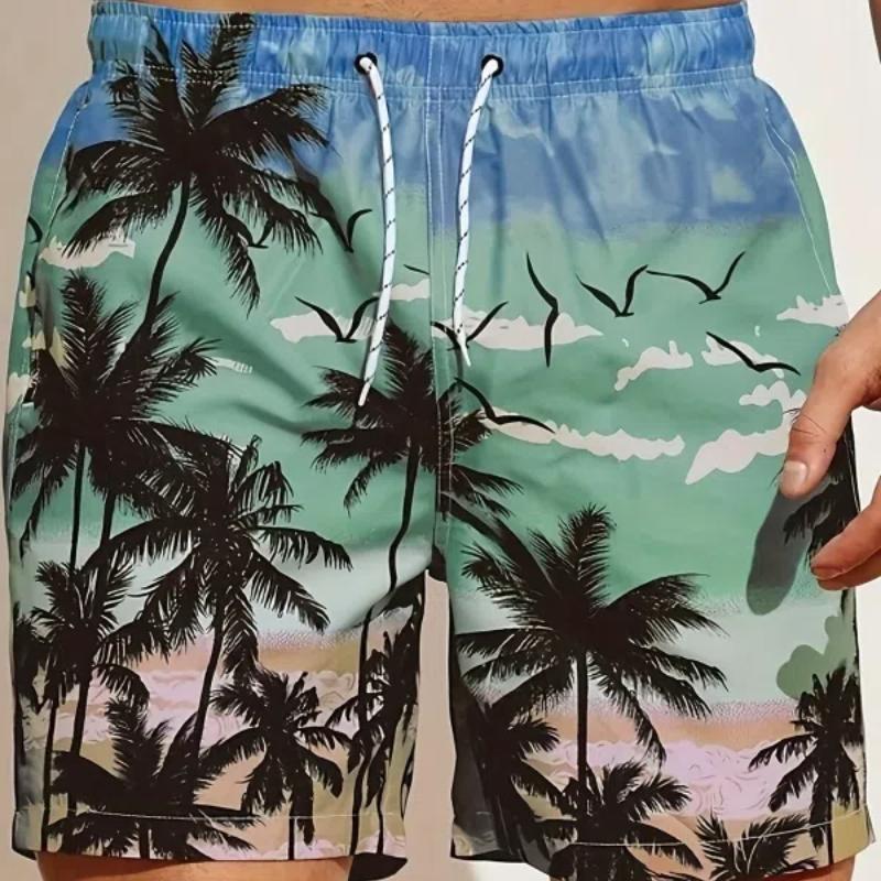 Lockere Strandshorts für Herren mit Kordelzug, schnelltrocknend, Kokosnussbaum-Shorts für den Sommer, Frauen und Männer, 3D-Druck, lässige, übergroße Sport-Shorts