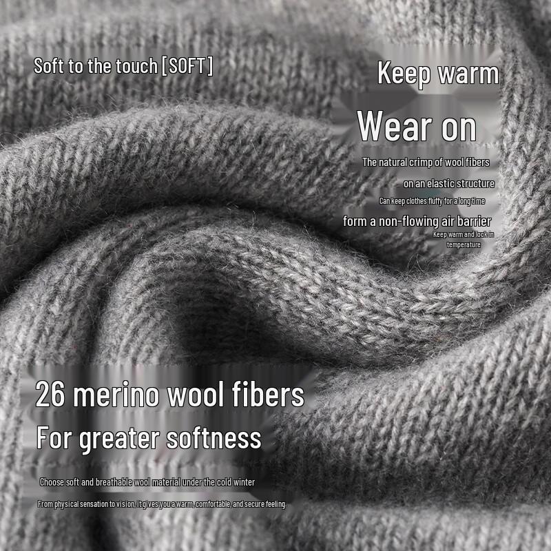 Hengyuanxiang Women's 100% Pure Wool Thickened Base Sweater