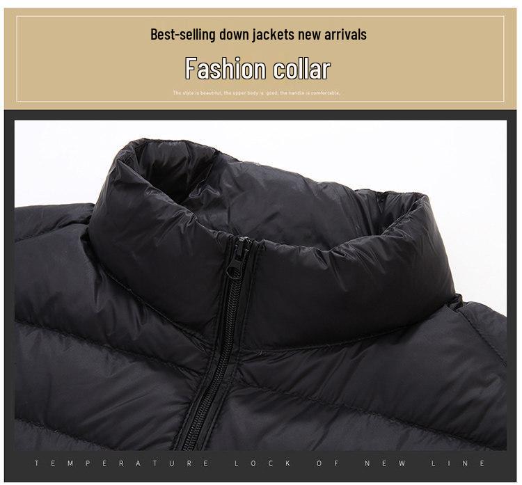 Woodpecker Men's Lightweight Down Jacket, 2026 Winter Stand Collar Casual Warm Coat