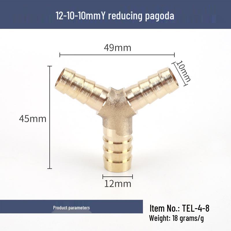 Copper Y-Type Reducing Tee Connector for Soft Water, Oil, and Air Pipes (Sizes 4, 6, 8, 10, 12)