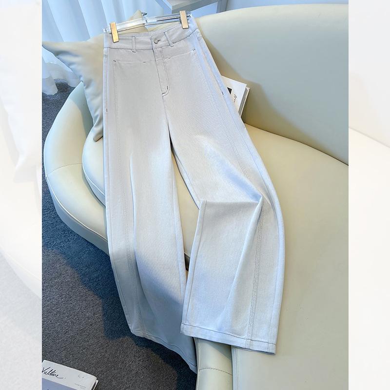 

Бежевые женские джинсы широкие штанины - Осень 2025 Новые Свободные Прямые Джинсы-палаццо 28/L recommended for 105-115 jin