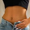 Sexy Beach Feng Shui Diamond Set Waist Chain Female, Simple Geometric Metal Chain Body Chain