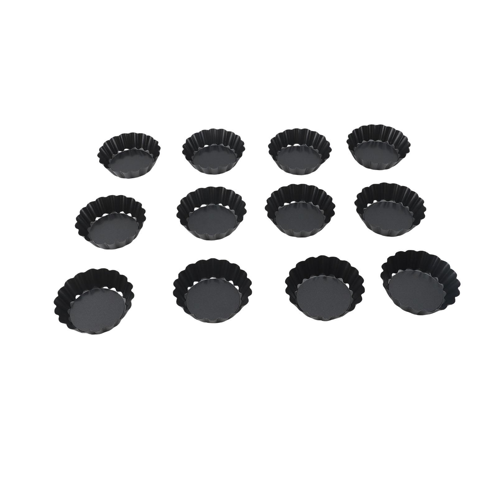 Tartelettes 3 Pouces avec Fond Amovible Rond Antiadhésif Plat à Quiche Côté Dentelé pour Tartes Mousses Gâteaux Desserts Pâtisserie