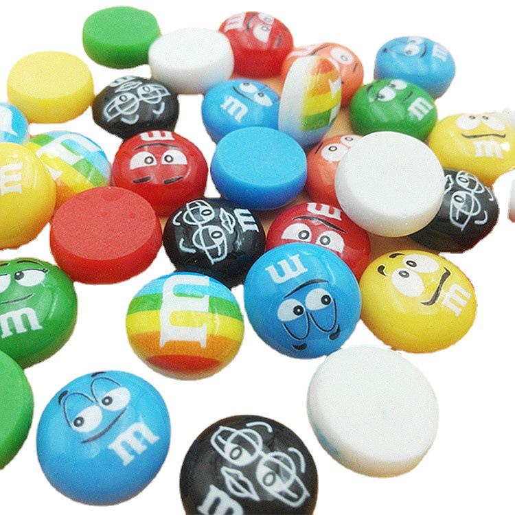 Cartoon Rainbow M&M's Resin Jewelry and Phone Case DIY Accessories