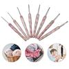 8-Piece Crochet Tool Set Aluminum Manual Knitting Set DIY Craft Kit with OPP Bag Printed Design for Crochet Enthusiasts