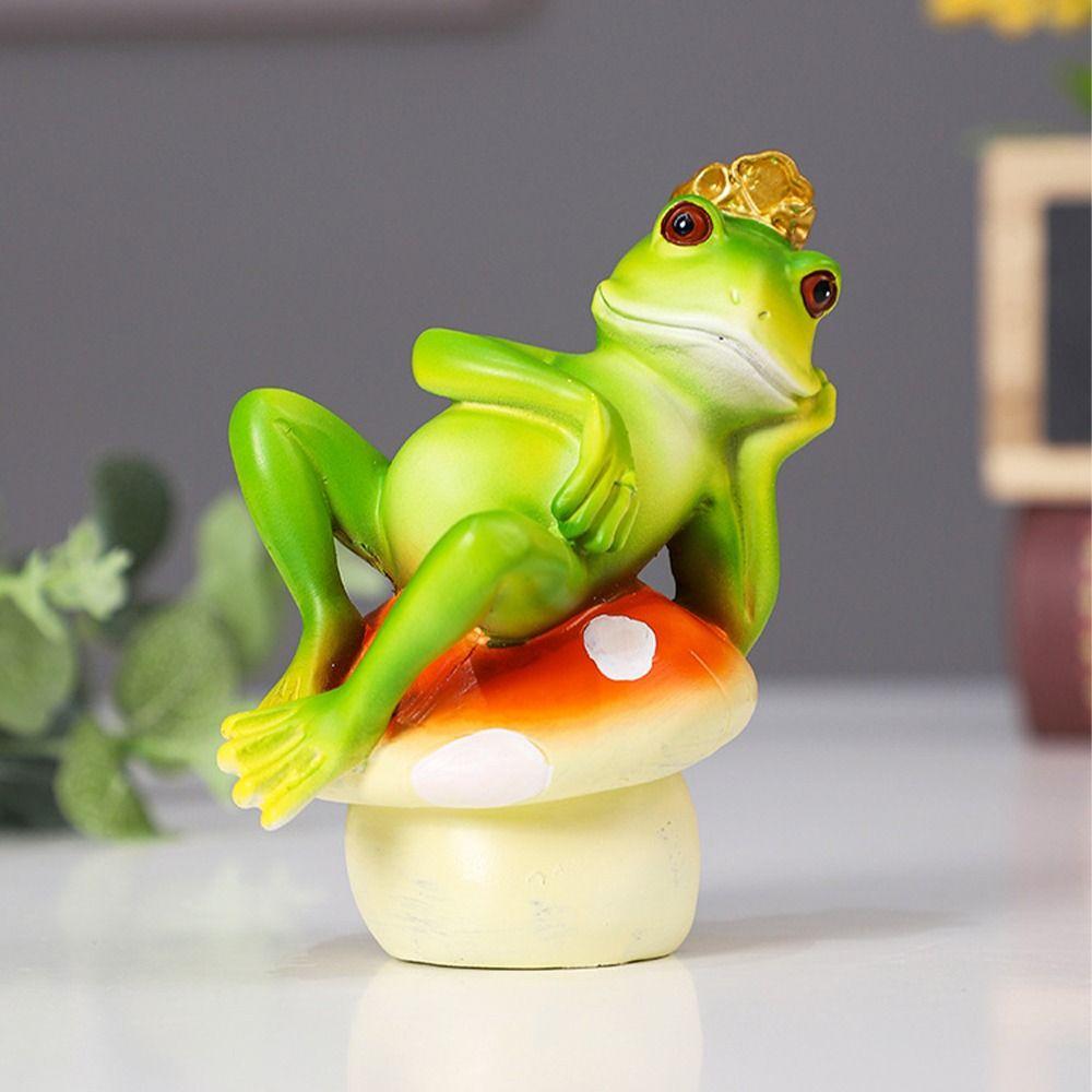 

Скульптура животного из смолы, симпатичные миниатюры, фигурки, поделки, статуэтка лягушки-принца, сад камней Style 2