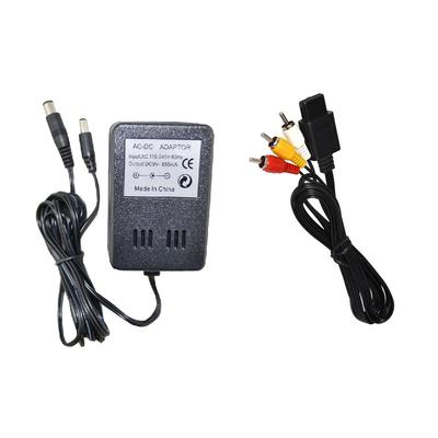 Kabel AV RCA Audio+Kabel AC Zasilacz Przewód Adapter Do Gry Super Nintendo SNES