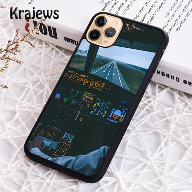 Krajews Cool Airplane Cockpit Phone Case Cover For iPhone 17 Air 16 15 14 plus 11 12 13 pro max Plus coque Shell Fundas