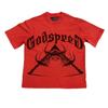 Cross-border beauty tide GODSPEED all-seeing eye pyramid gothic letter print loose short-sleeved T-shirt