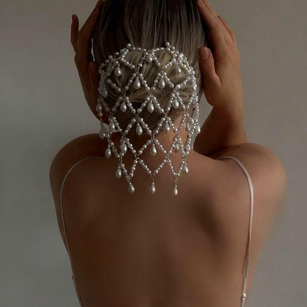 Luxury Beaded Headpiece Boho Pearl Hair Chain Vintage Wedding Hair Comb  Bridal Wear