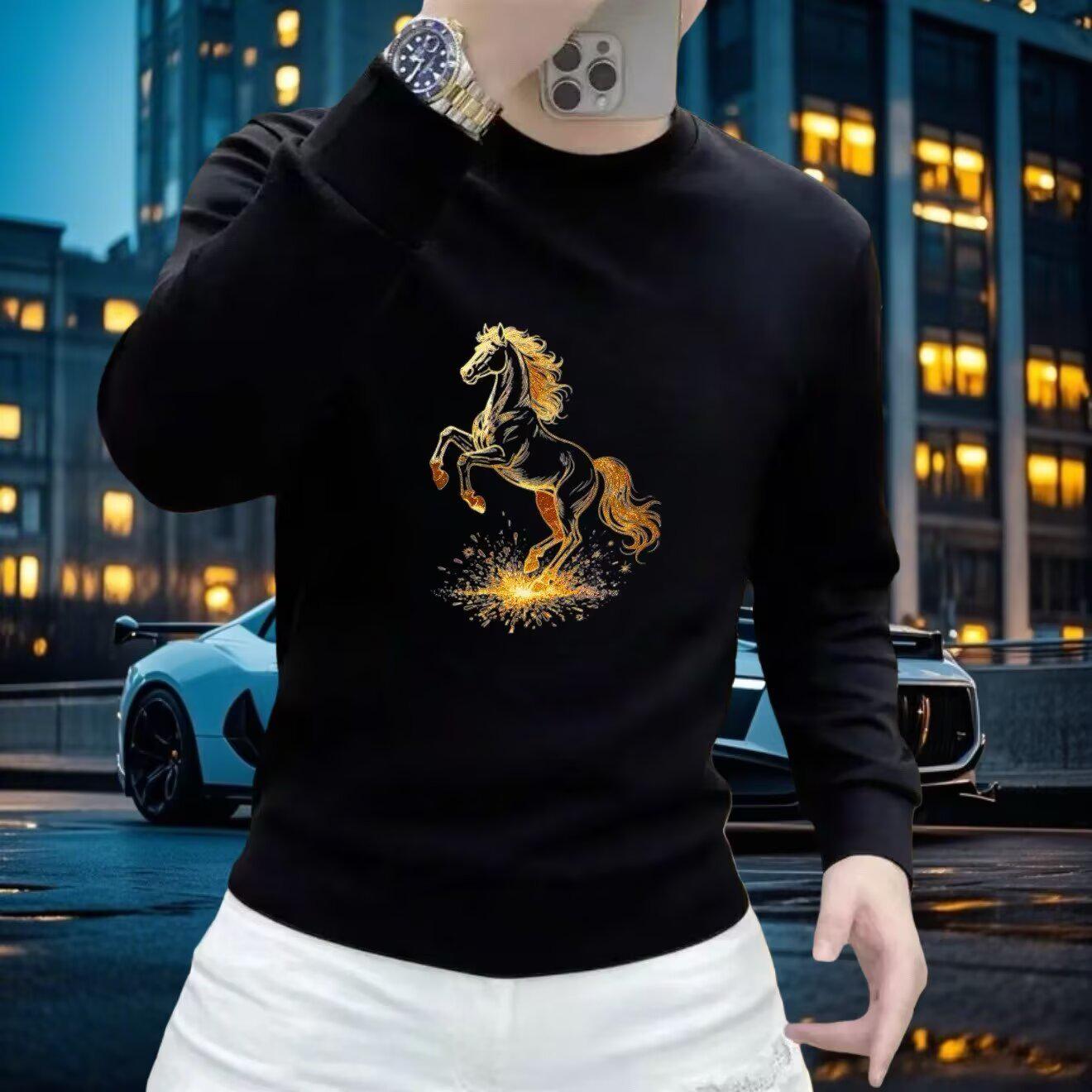 

2025 Success Upon Arrival Men s Sweatshirt - Casual Crew Neck, Loose Fit, Versatile for Autumn/Winter 4XL