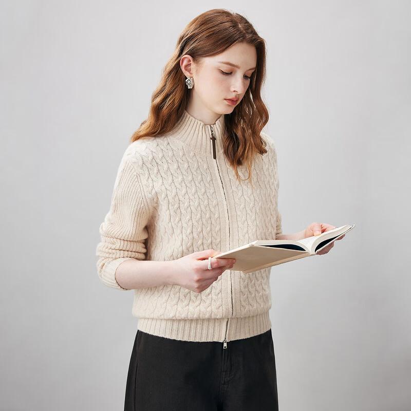 Women's Wool Zip Cardigan Jacket