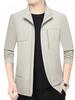 Men's Spring 2025 Business Casual Stand-up Collar Jacket - Versatile Fashion for Middle-aged Men