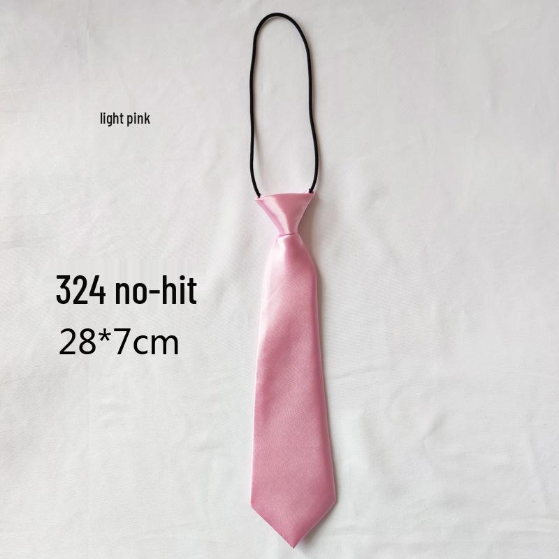 Solid Color Short Pullover with Cute Tie for Women & Children - Casual Uniform Accessory