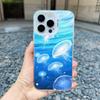 Marine Creature Jellyfish Phone Case For iPhone 16 15 Pro Max Plus 14 13 Mini 12 11 Pro Max Shockproof Laser Back Cover Fundas