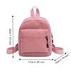 Zipper Double Shoulder Bag Lightweight Daypack Korean Style Corduroy Mini Backpack  Casual Travel