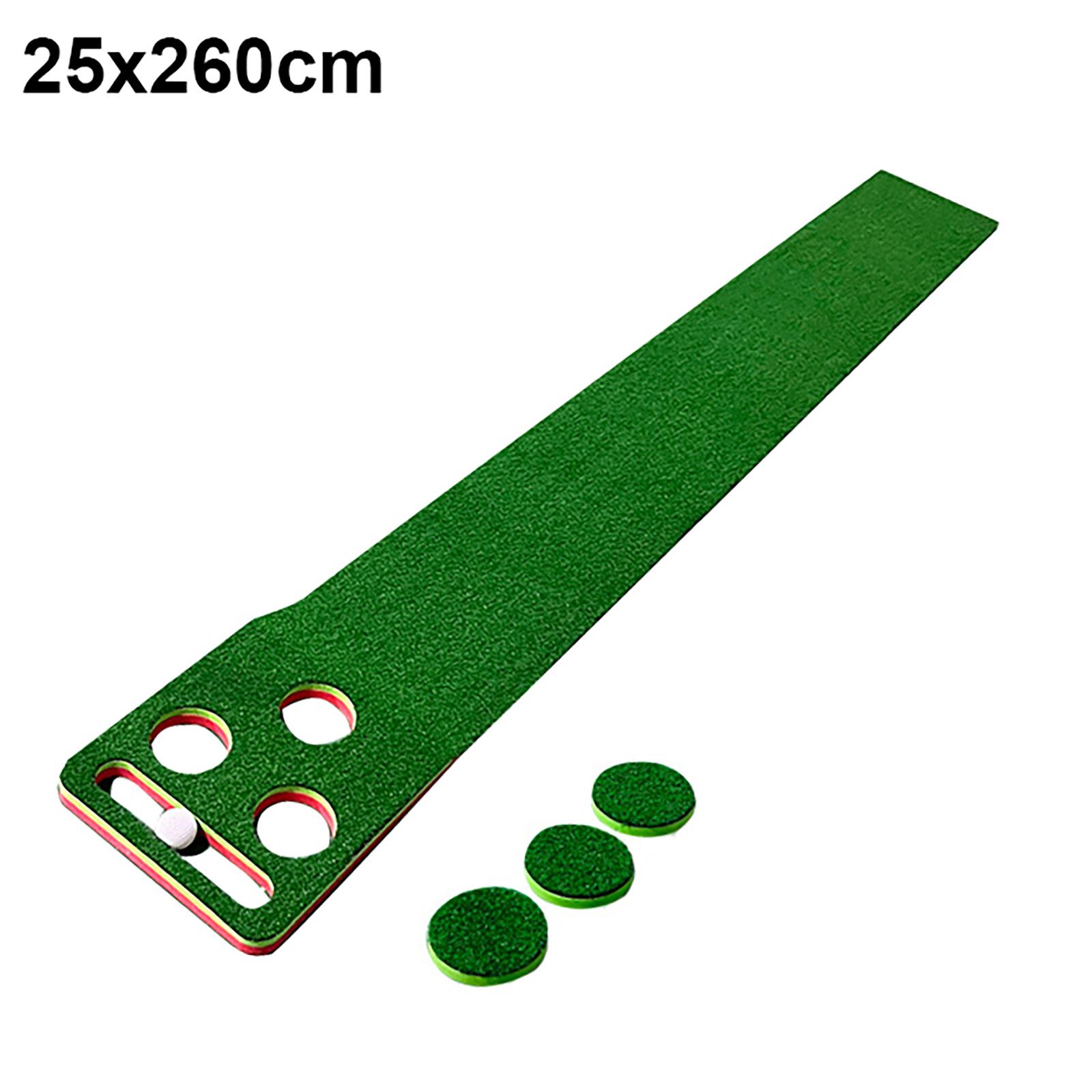 

Коврик для гольфа 25 см*260 см с 3-мя крышками для лунок - портативный коврик для тренировок в помещении и на открытом воздухе для взрослых игроков в гольф (Дом/Офис/Двор) 25cm*260cm зелёный/красный