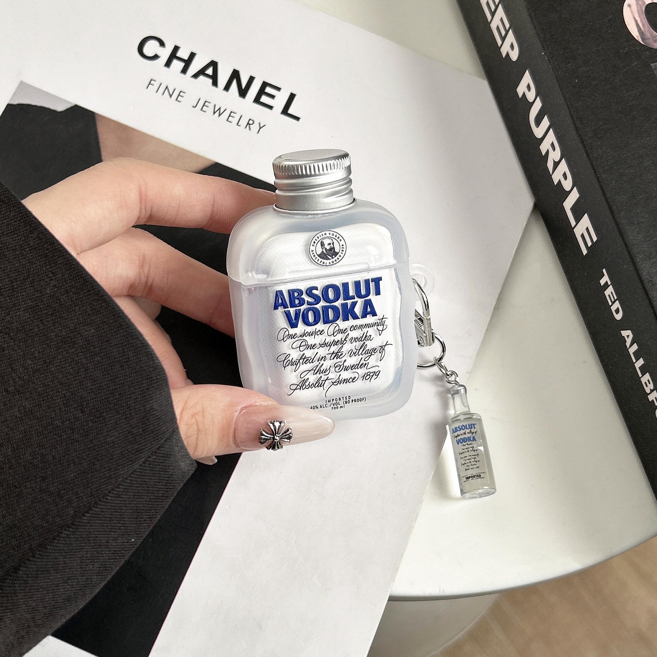 Voor AirPods 4 Pro 3 2 1 Pro2 Pro3 Oortje Hoesje 3D Vodka Creatief Siliconen Cartoon Hoofdtelefoon Doosje Met Hanger Cover For Airpods Pro 3