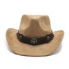 Wind Suede Retro Belt Buckle Upturned Edge Wide Brim Denim Hat Outdoor Thermal Shade Top Hat
