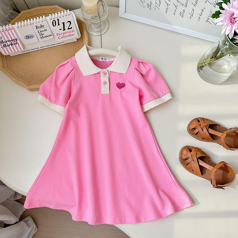 Girls' Summer Dress New Fashionable Children'S Polo Princess Dress Little Girl'S Stylish Summer Dress