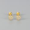 Heart Shaped Stud Earrings With Micro Zirconia Simple And Elegant Heart Earrings For Women Fashionable And Delicate Jewelry