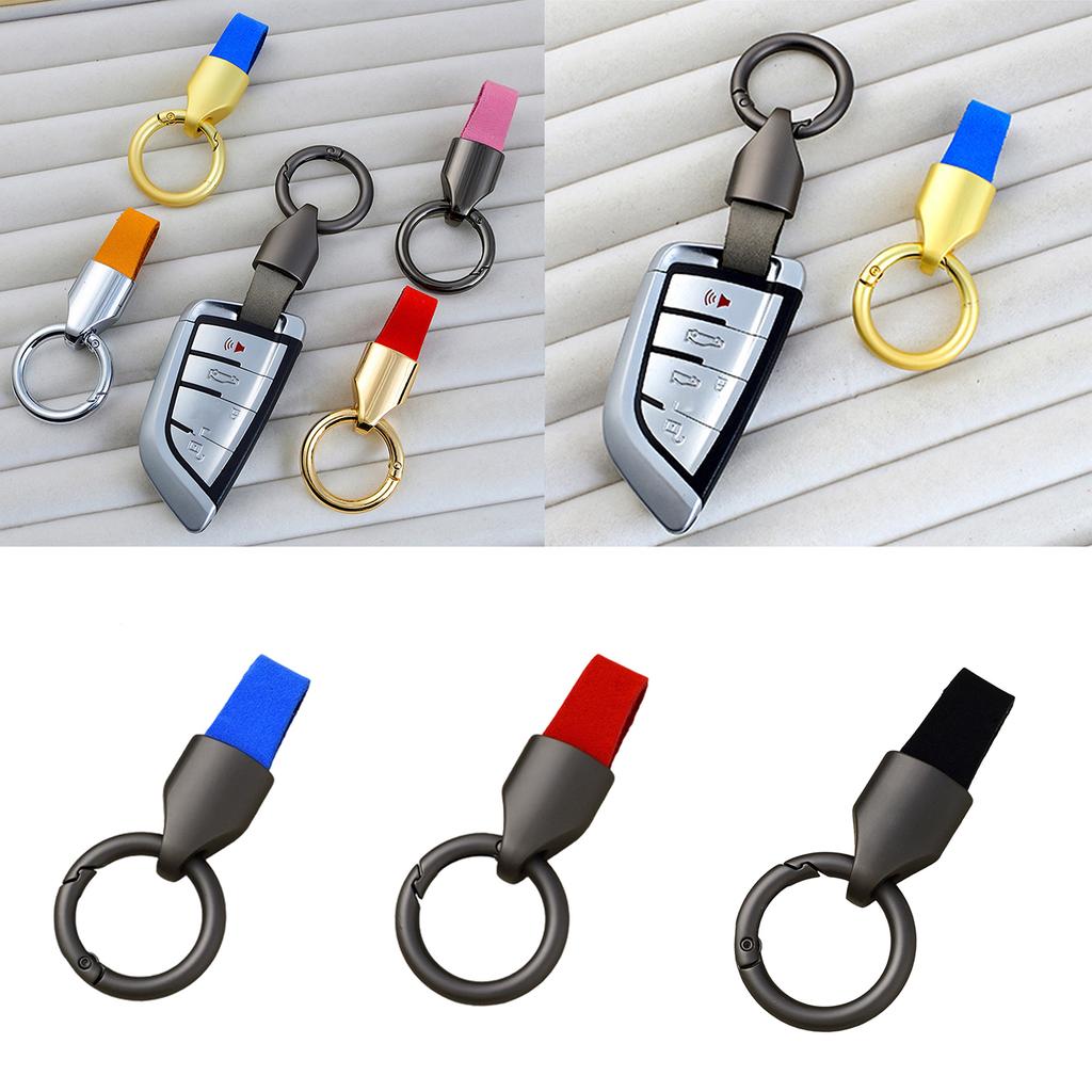 Leather Keychain Ergonomic Grip Design Metal Keyring Accessory for Daily Carry Metal Construction Key Holder