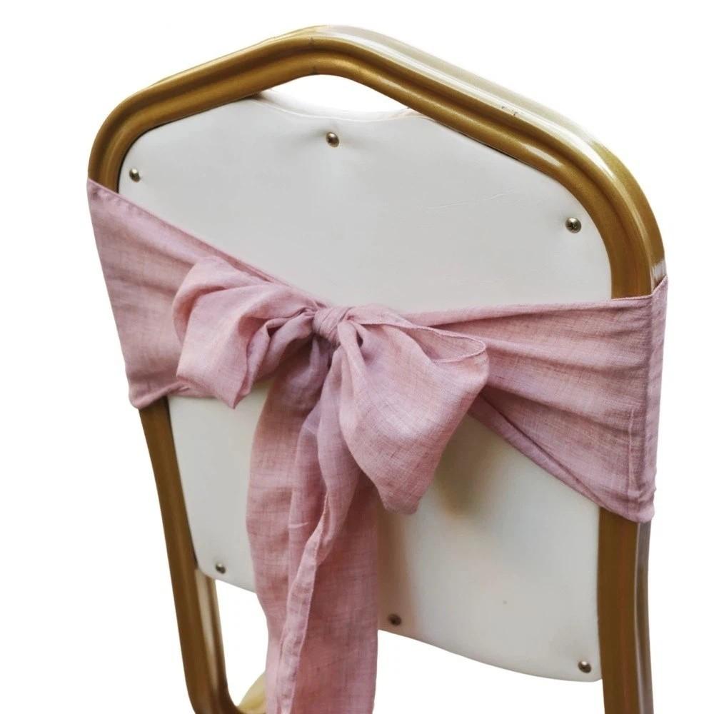 2Pcs Rustic Chair Sashes Cheesecloth Tulle Chair Cover Chair Decorative Bows Wedding Decoration