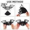 Spooky Bat Theme Shelf Halloween Wooden Corner Shelf, Black Wall Mounted Candle Holder Stand, Party Ornament Gothic Decor Display Rack for Home Party,