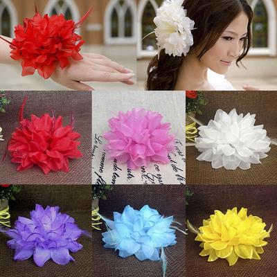 Women Beach Orchid Bridal Wedding Flower Hair Clip Brooch Barrette Headpiece Pin