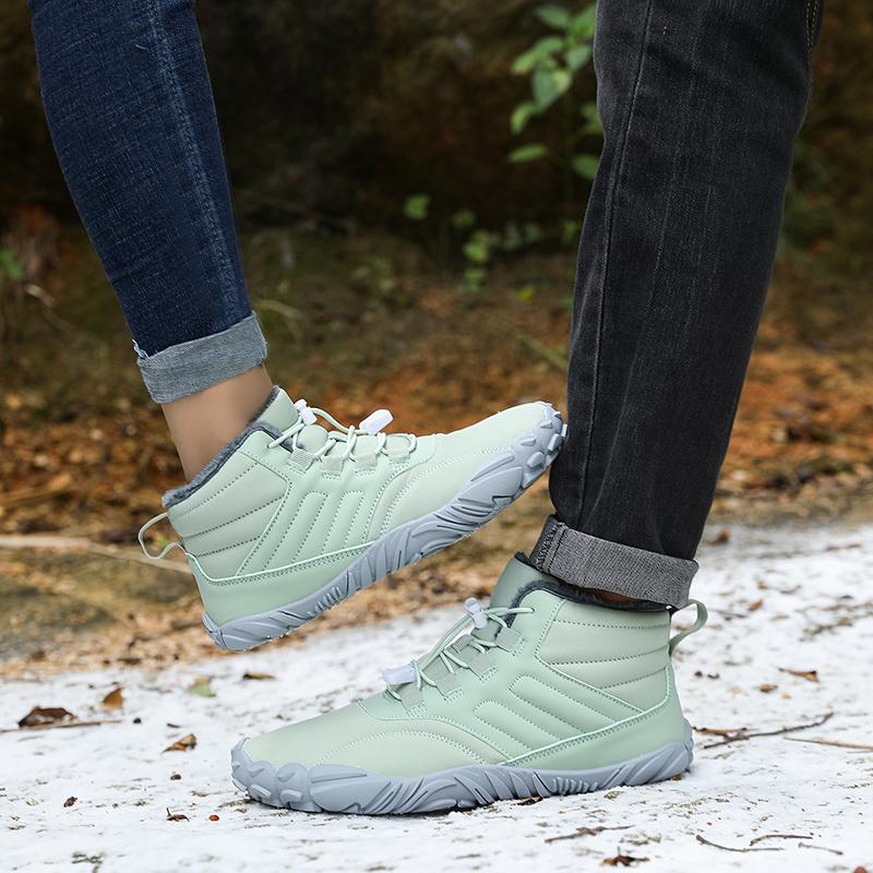 TUINANLE Winter Snow Boots Barefoot Hiking Shoes Warm Lined Booties Anti Slip Wide Toe Ankle Booties for Climbing