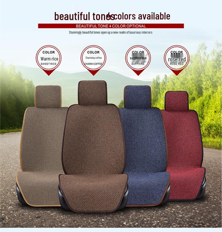 All-Season Non-Slip Linen Car Seat Cushion Set: Breathable, Comfortable & Semi-Wrap Design