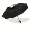 1pc Blue-Eyed Wolf In Headphones Automatic, Cute Cartoon Pattern, Portable Outdoor Umbrella, Holiday Gift for fans.C022