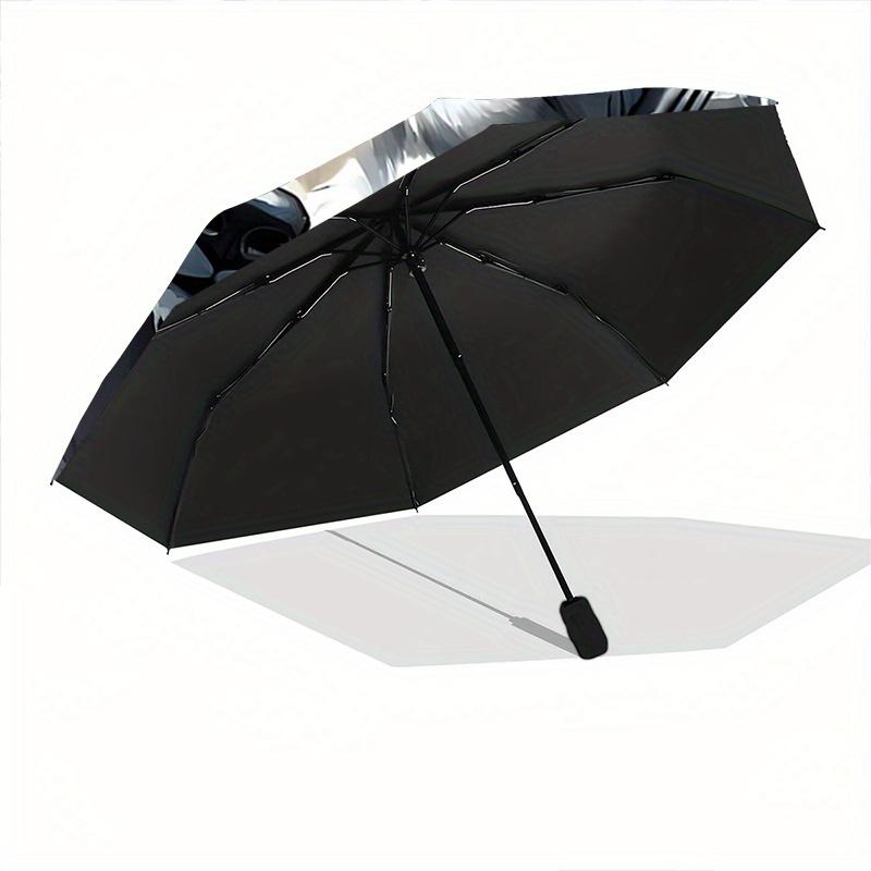 1pc Blue-Eyed Wolf In Headphones Automatic, Cute Cartoon Pattern, Portable Outdoor Umbrella, Holiday Gift for fans.C022