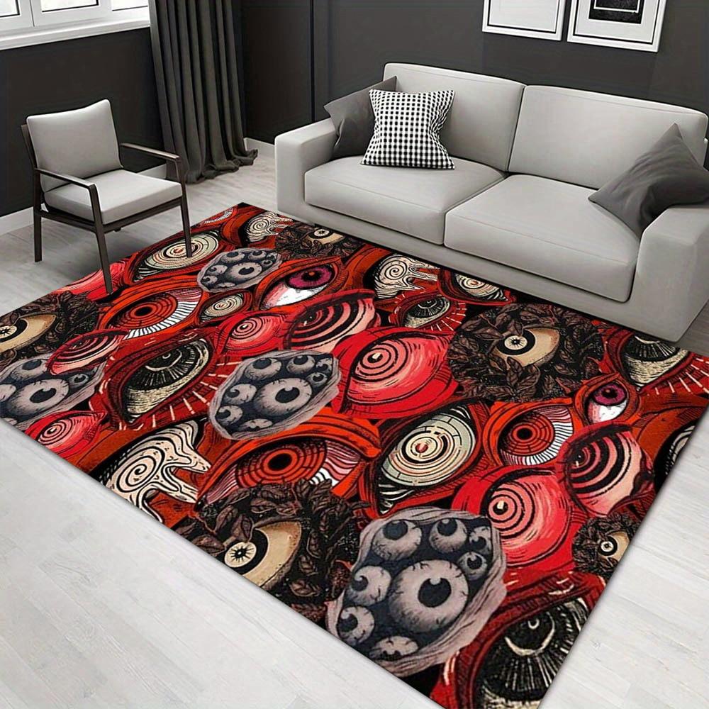 

1pc 1242990758Pattern Carpet, Area Rug For Living Room Bedroom Room Bed Chair Laundry Entryway Corridor Yard Non-slip Outdoor Camping Rug Fl 60cm by 90cm