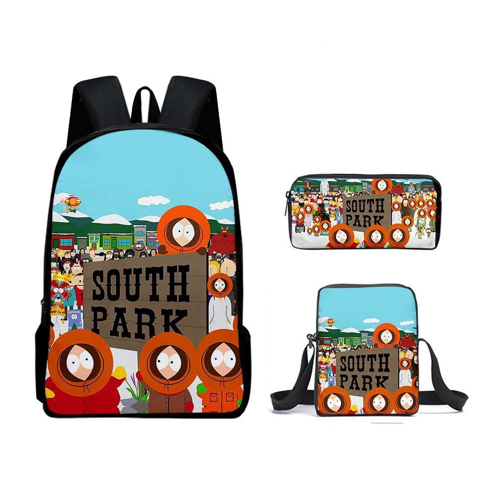 South Park Backpack Student Bag Southpark Backpack Cartoon Satchel Pencil Case
