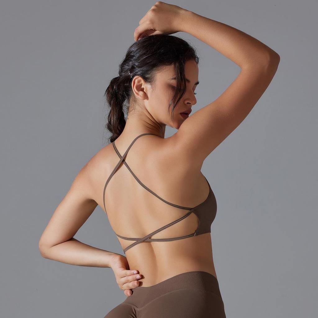 Damen High-Elastic Kreuzrücken Sport Yoga BH