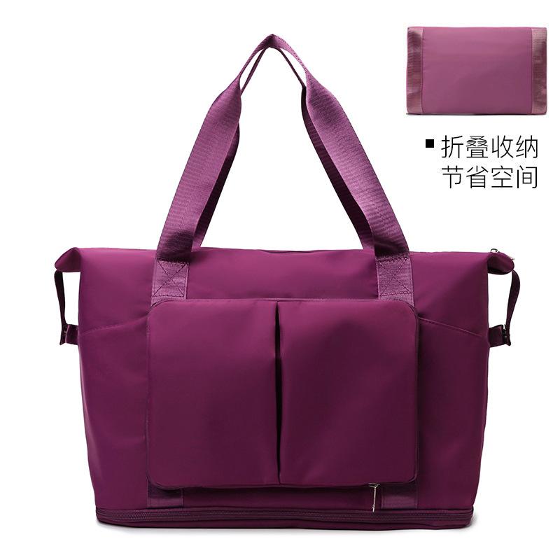 

Расширяемая дорожная сумка большой вместимости Новая сумка для разделения влажного и сухого Легкая сумка для рожениц Сумка для хранения студенческих вещей высокой ценности фуксия
