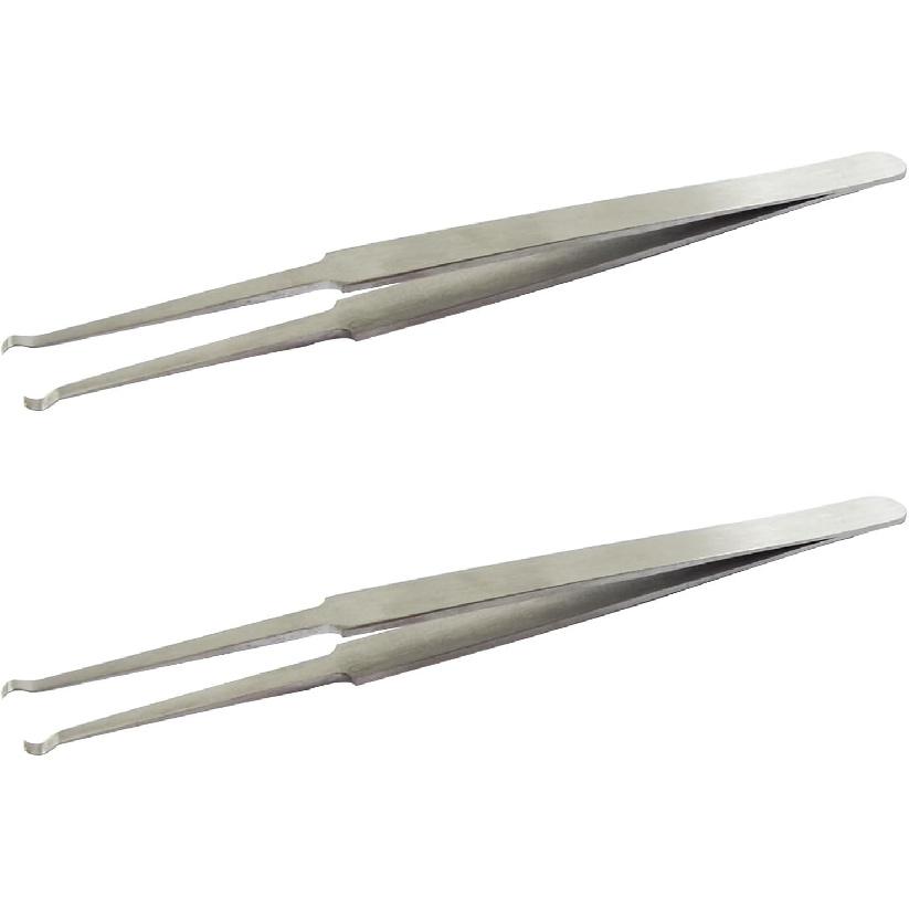 2PCS Lock Pin Tumbler Tweezers Stainless Steel Locksmith Tool Wire Holding Tweezers for Pinning & Rekeying Kit Lock Tradesman Tweezers